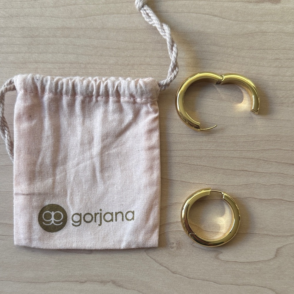 Gorjana Statement Gold Hoop Earrings - Picture 2 of 4